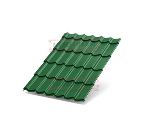 Металлочерепица Супермонтеррей RAL6002 Полиэстер-0.45