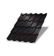 Металлочерепица Трамонтана-S RAL9005 PURMAN-0.5