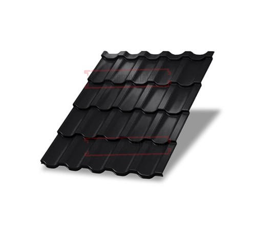 Металлочерепица Трамонтана-X RAL9005 Viking E-0.5