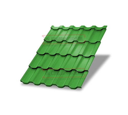 Металлочерепица Трамонтана-S RAL6018 Norman-0.5