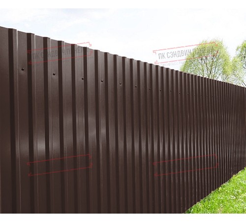 Профилированный лист МП20х1100 Полиэстер двусторонний RAL-80178017-0.45