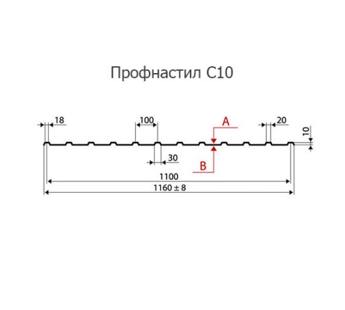Профнастил нержавеющий С10 0.5 AISI 316L