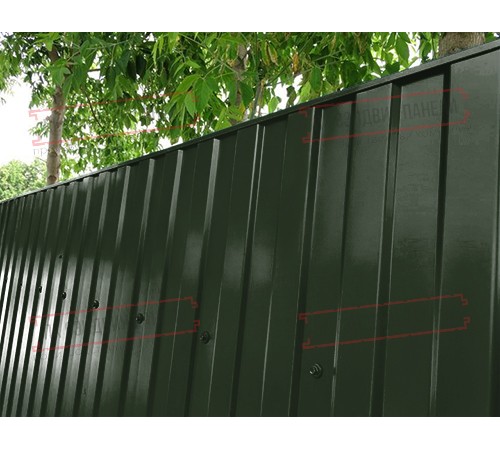 Профилированный лист МП10х1100 Викинг E RAL6007-0.5