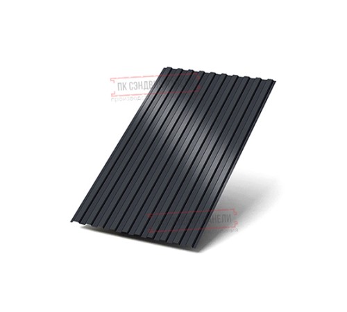 Профилированный лист С8х1150 Полиэстер двусторонний RAL7024/7024-0.45