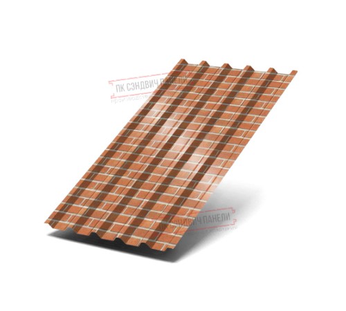 Профнастил С44-1000 ECOSTEEL-Кирпич-0.5