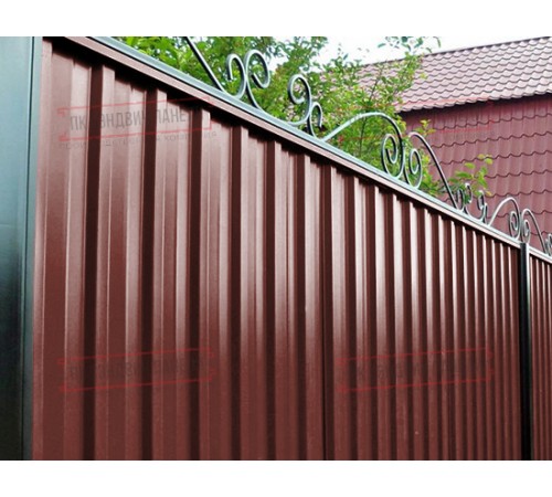 Профилированный лист С-15-1190-0.5 (с гранью) Пурал RAL 3009