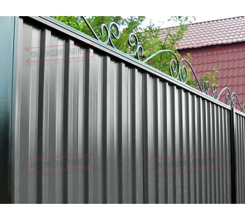 Профилированный лист С-15-1190-0.5 (с гранью) Пурал RAL 7005