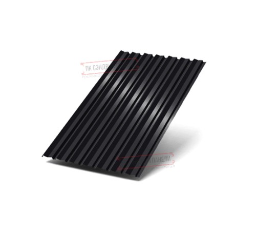 Профилированный лист С-15-1190-0.45 (с гранью) (Printech) RAL 9005