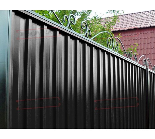 Профилированный лист С-15-1190-0.45 (с гранью) (Printech) RAL 9005