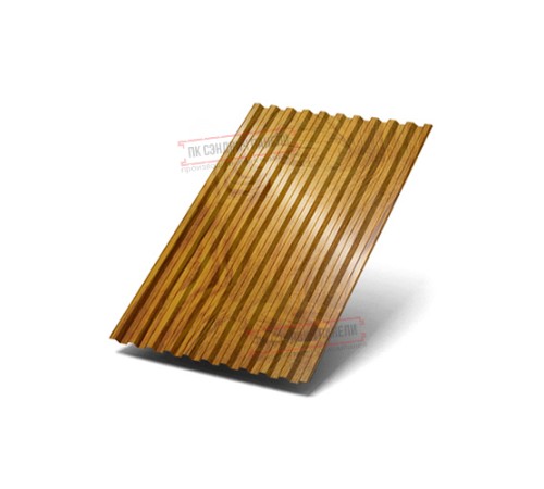 Профилированный лист C21х1000 ECOSTEEL_T-ЗолотойДуб-0.5