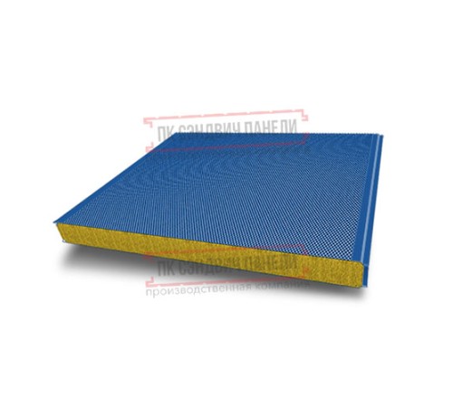 Сэндвич панели акустические стеновые с минеральной ватой, ширина 1000 мм, толщина 150 мм, 0.5/0.5, RAL5005