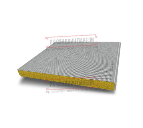 Сэндвич панели акустические стеновые с минеральной ватой, ширина 1000 мм, толщина 60 мм, 0.5/0.5, RAL9006