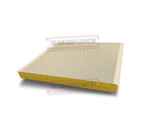 Сэндвич панели акустические стеновые с минеральной ватой, ширина 1200 мм, толщина 120 мм, 0.5/0.5, RAL1015