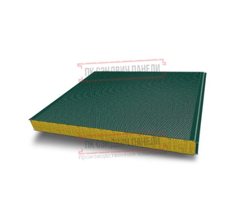 Сэндвич панели акустические стеновые с минеральной ватой, ширина 1200 мм, толщина 200 мм, 0.5/0.5, RAL6005