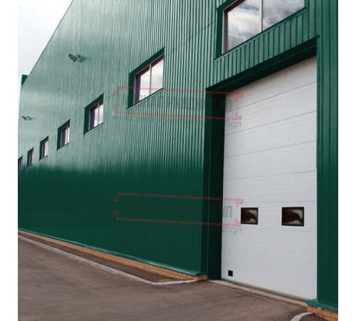 Сэндвич панели акустические стеновые с минеральной ватой, ширина 1200 мм, толщина 200 мм, 0.5/0.5, RAL6005