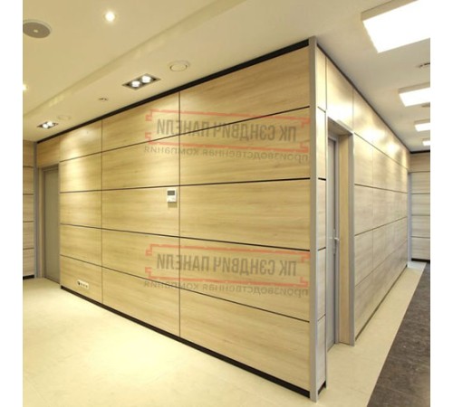 Сэндвич панели акустические стеновые с минеральной ватой, ширина 1200 мм, толщина 100 мм, 0.5/0.5, RAL3003