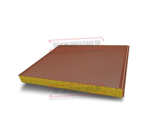 Сэндвич панели акустические стеновые с минеральной ватой, ширина 1000 мм, толщина 200 мм, 0.5/0.5, RAL8004