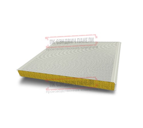 Сэндвич панели акустические стеновые с минеральной ватой, ширина 1000 мм, толщина 120 мм, 0.5/0.5, RAL9002