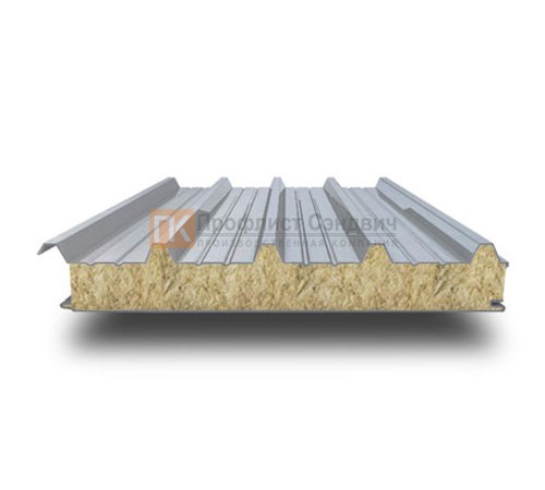 Алюминиевые сэндвич-панели кровельные с минеральной ватой, ширина 1200 мм, толщина 80 мм, 0.5/0.5