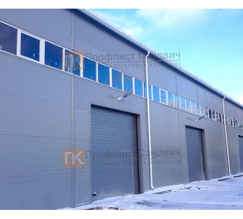 Стеновые алюминиевые сэндвич панели с пенополиуретаном, ширина 1200 мм, толщина 150 мм, 0.5/0.5