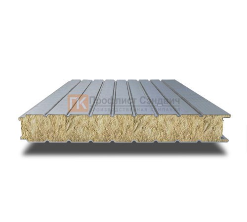 Алюминиевые сэндвич-панели стеновые с минеральной ватой, ширина 1000 мм, толщина 60 мм, 0.5/0.5