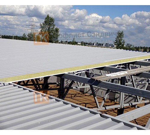 Алюминиевые сэндвич-панели кровельные с пенополистиролом, ширина 1200 мм, толщина 200 мм, 0.5/0.5