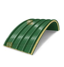 Сэндвич-панели арочные с пенополиуретаном, ширина 1200 мм, толщина 100 мм, 0.5/0.5, RAL6002