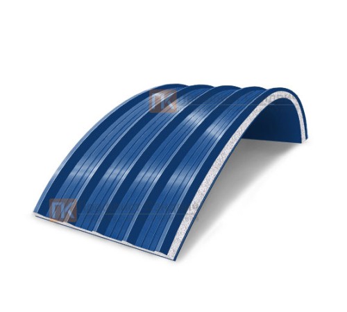 Сэндвич-панели арочные с пенополистиролом, ширина 1000 мм, толщина 80 мм, 0.5/0.5, RAL5005