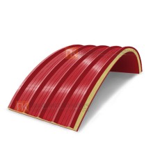 Сэндвич-панели арочные с пенополиуретаном, ширина 1000 мм, толщина 200 мм, 0.5/0.5, RAL3020