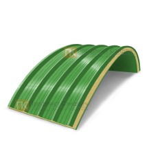 Сэндвич-панели арочные с пенополиуретаном, ширина 1000 мм, толщина 60 мм, 0.5/0.5, RAL6018