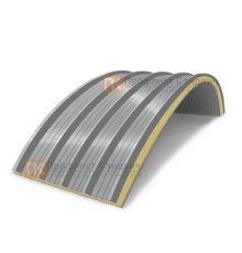 Сэндвич-панели арочные с пенополиуретаном, ширина 1200 мм, толщина 100 мм, 0.5/0.5, RAL7004