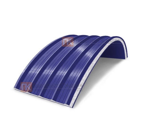 Сэндвич-панели арочные с пенополистиролом, ширина 1200 мм, толщина 80 мм, 0.5/0.5, RAL5002