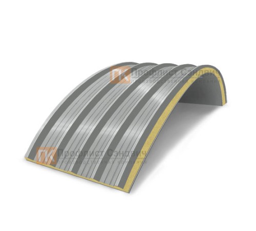 Сэндвич-панели арочные с пенополиуретаном, ширина 1000 мм, толщина 150 мм, 0.5/0.5, RAL9006