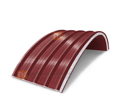 Сэндвич-панели арочные с пенополистиролом, ширина 1200 мм, толщина 250 мм, 0.5/0.5, RAL3011