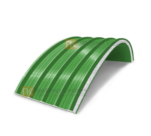 Сэндвич-панели арочные с пенополистиролом, ширина 1000 мм, толщина 80 мм, 0.5/0.5, RAL6018