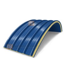 Сэндвич-панели арочные с пенополиуретаном, ширина 1200 мм, толщина 40 мм, 0.5/0.5, RAL5005