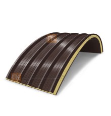 Сэндвич-панели арочные с пенополиуретаном, ширина 1000 мм, толщина 80 мм, 0.5/0.5, RAL8017