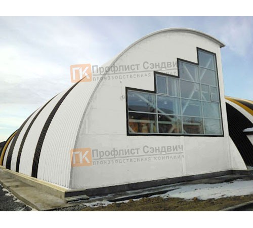 Сэндвич-панели арочные с пенополистиролом, ширина 1200 мм, толщина 30 мм, 0.5/0.5, RAL9002