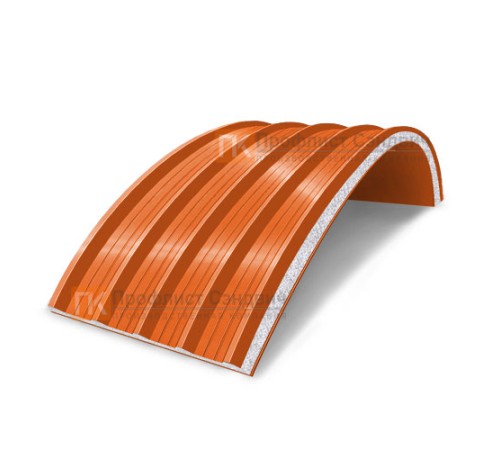 Сэндвич-панели арочные с пенополистиролом, ширина 1000 мм, толщина 20 мм, 0.5/0.5, RAL2004