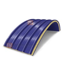 Сэндвич-панели арочные с пенополиуретаном, ширина 1000 мм, толщина 30 мм, 0.5/0.5, RAL5002