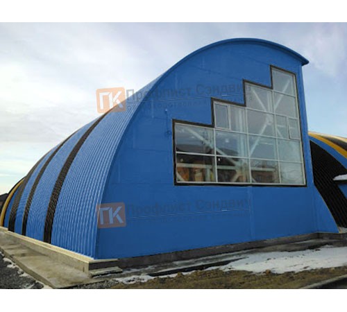 Сэндвич-панели арочные с пенополиизоциануратом, ширина 1000 мм, толщина 20 мм, 0.5/0.5, RAL5005