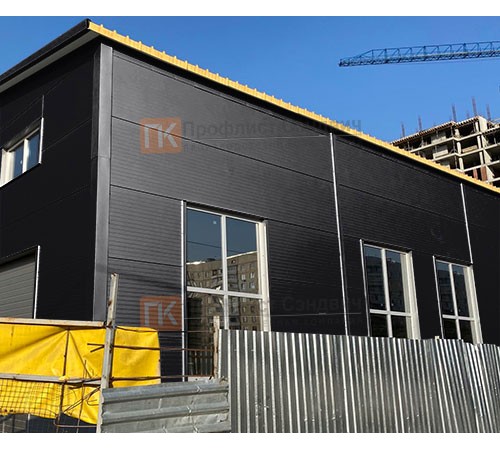 Сэндвич панели без замков с пенополистиролом, ширина 1200 мм, толщина 30 мм, 0.5/0.5, RAL 9005