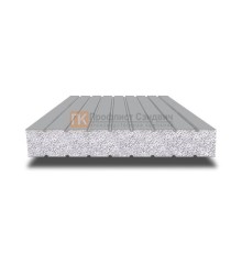 Сэндвич панели без замков с пенополистиролом, ширина 1200 мм, толщина 80 мм, 0.5/0.5, RAL 7004