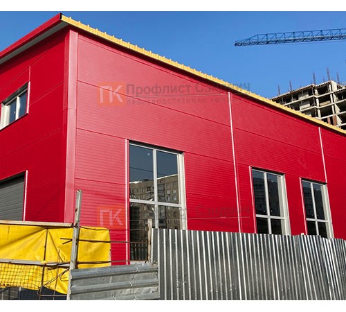 Сэндвич панели без замков с пенополистиролом, ширина 1200 мм, толщина 200 мм, 0.5/0.5, RAL 3020