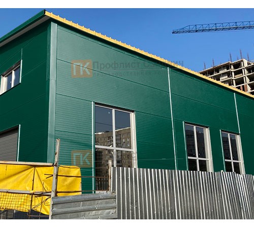 Сэндвич панели без замков с пенополиуретаном, ширина 1000 мм, толщина 80 мм, 0.5/0.5, RAL6005