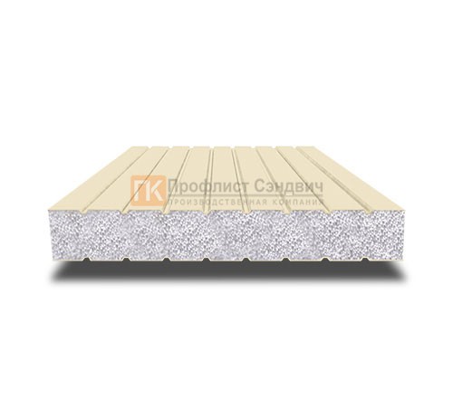Сэндвич панели без замков с пенополистиролом, ширина 1000 мм, толщина 120 мм, 0.5/0.5, RAL1015