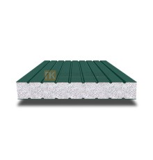 Сэндвич панели без замков с пенополистиролом, ширина 1000 мм, толщина 30 мм, 0.5/0.5, RAL6005