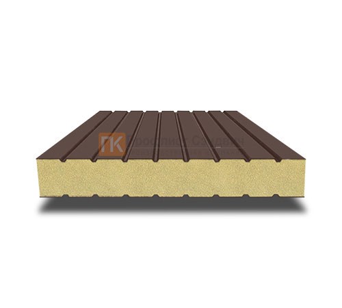 Сэндвич панели без замков с пенополиуретаном, ширина 1000 мм, толщина 100 мм, 0.5/0.5, RAL8017