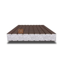 Сэндвич панели без замков с пенополистиролом, ширина 1000 мм, толщина 80 мм, 0.5/0.5, RAL8017