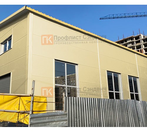 Сэндвич панели без замков с пенополистиролом, ширина 1200 мм, толщина 150 мм, 0.5/0.5, RAL 1014